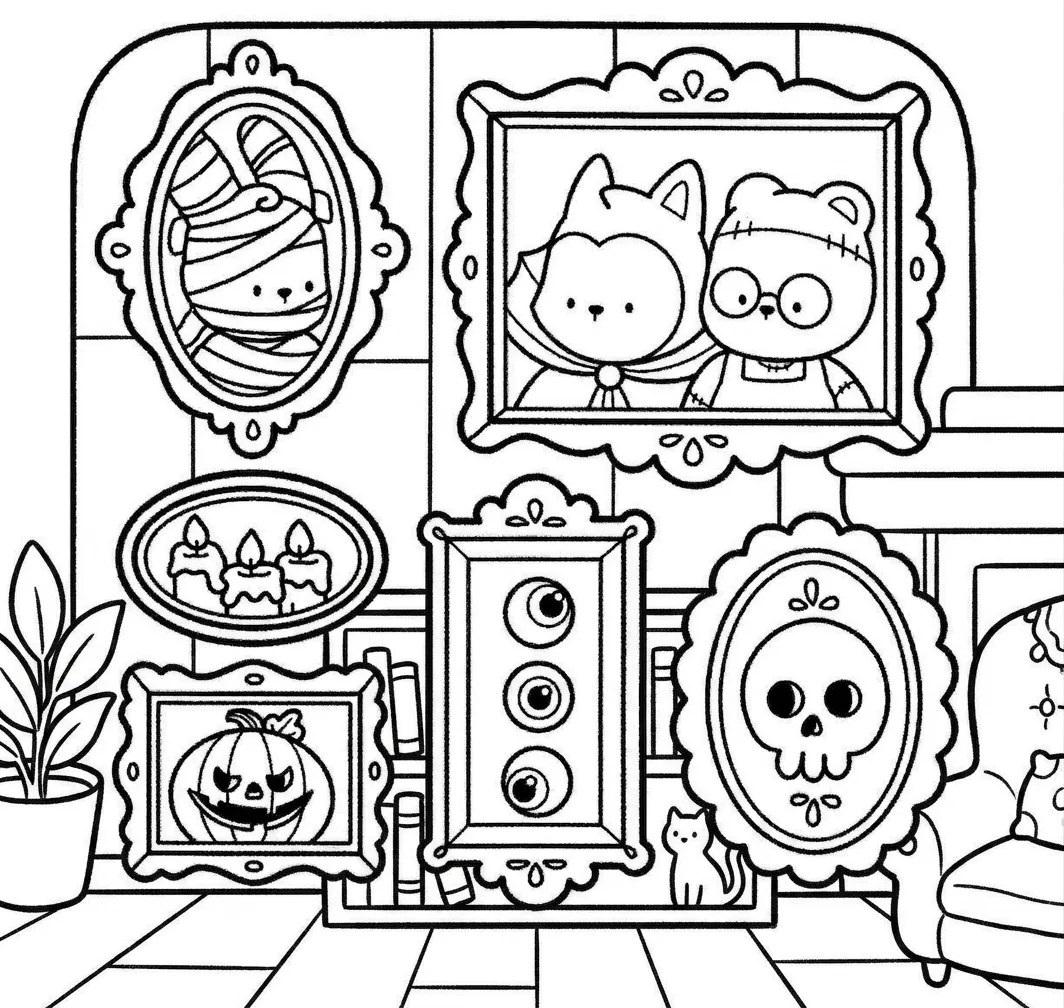 coloriage Creepy Friends pour enfant de 8 ans