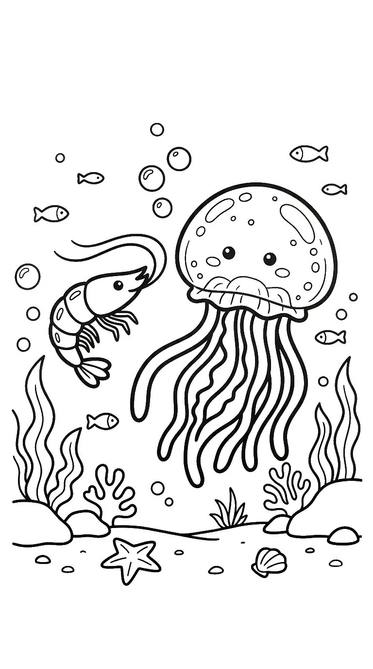 coloriage Crevette à imprimer gratuit