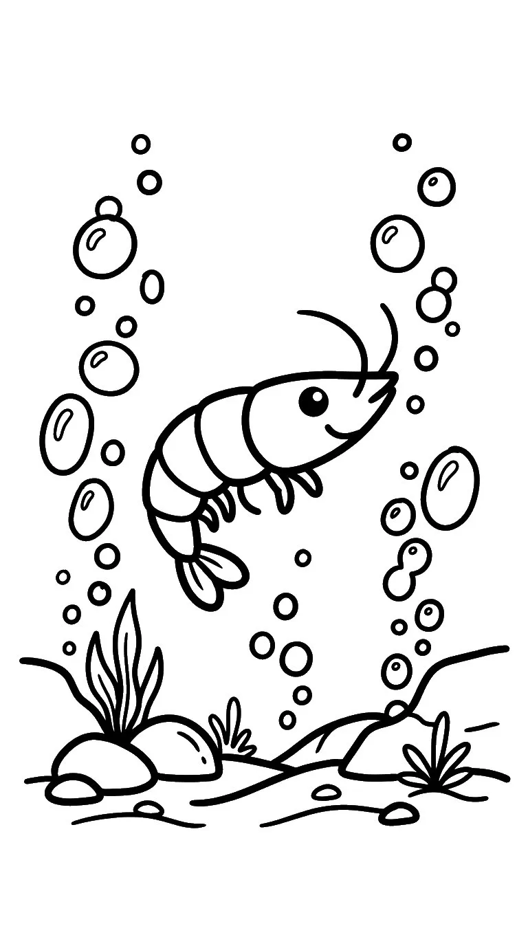 coloriage Crevette d'enfant a imprimer 1