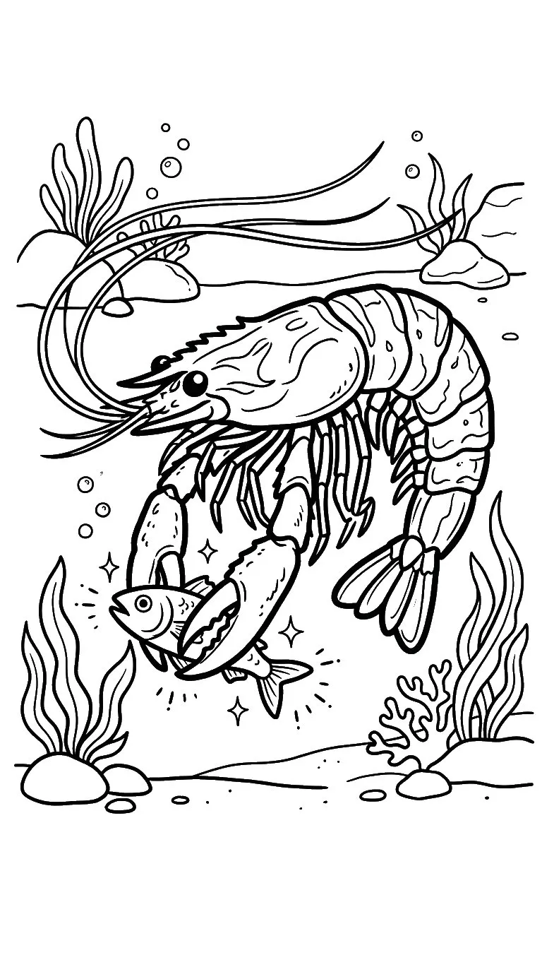 coloriage Crevette pour enfant de 5 ans