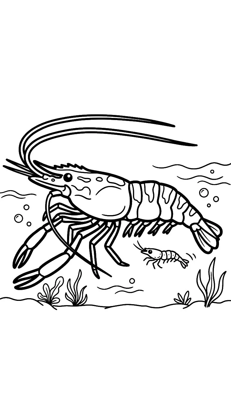 coloriage Crevette pour enfants à imprimer