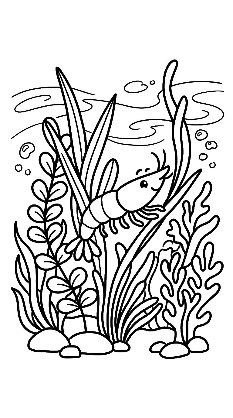 coloriage Crevette a imprimer gratuitement 1