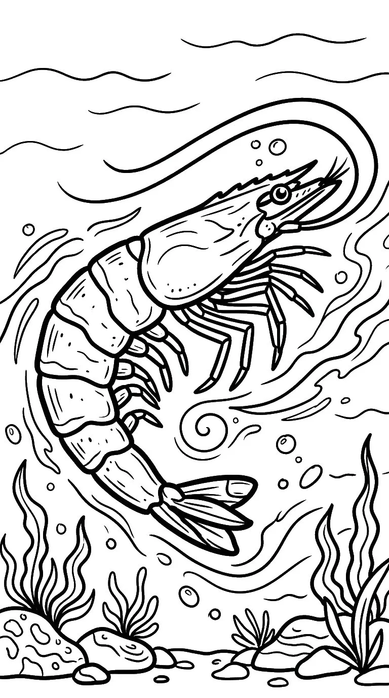 coloriage Crevette a imprimer gratuitement