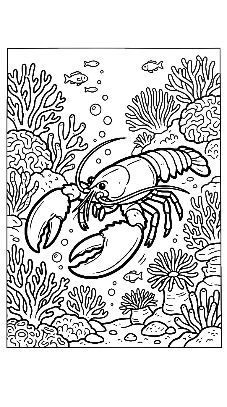 coloriage Crevette d'enfant a imprimer