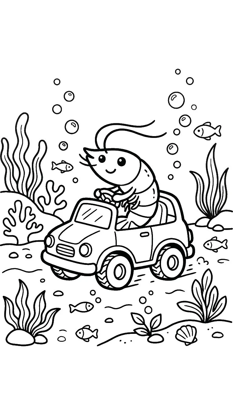 coloriage Crevette à imprimer pour enfant de 2 ans