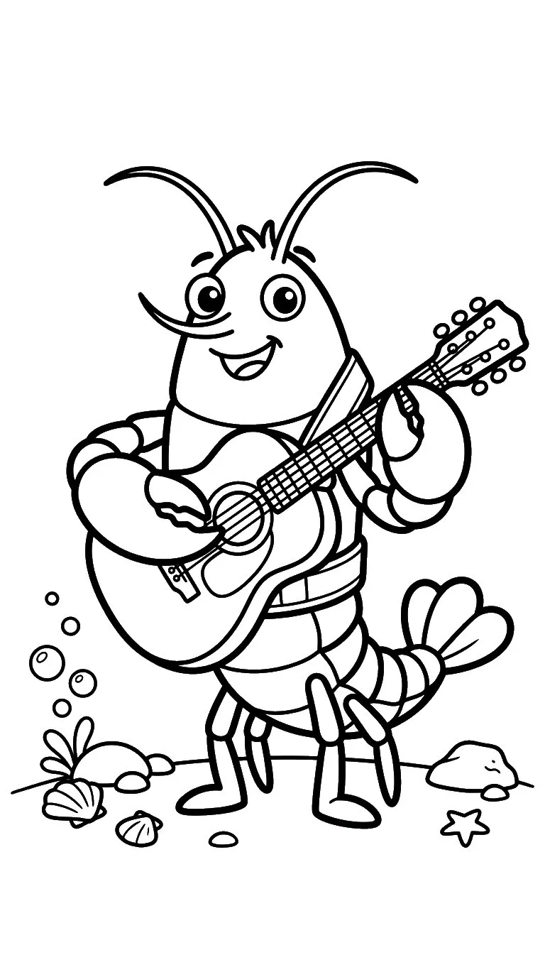 coloriage Crevette a colorier en ligne 1