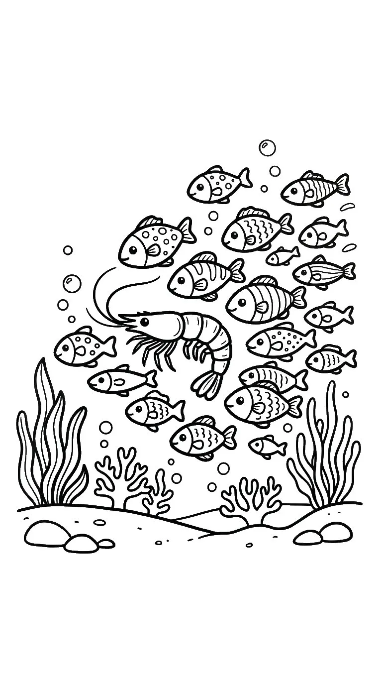 coloriage Crevette à imprimer gratuitement