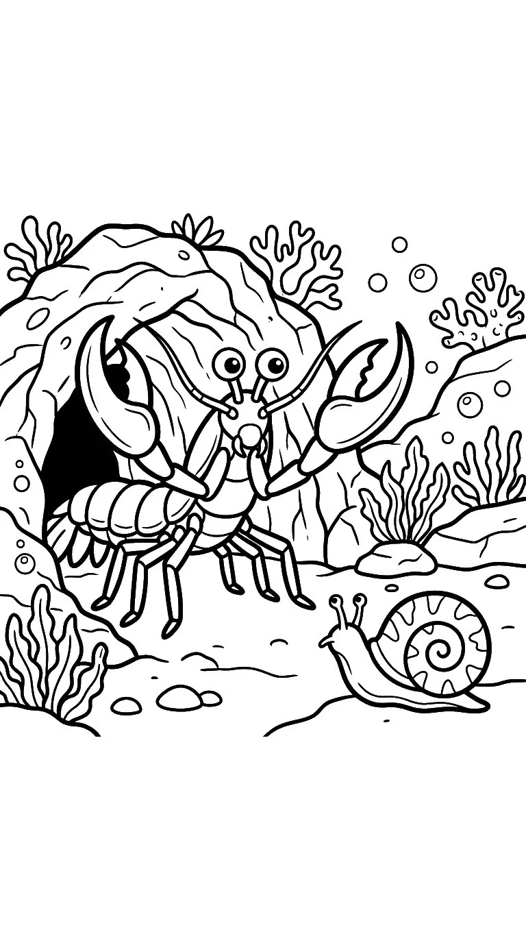 coloriage Crevette à imprimer pour enfant de 8 ans