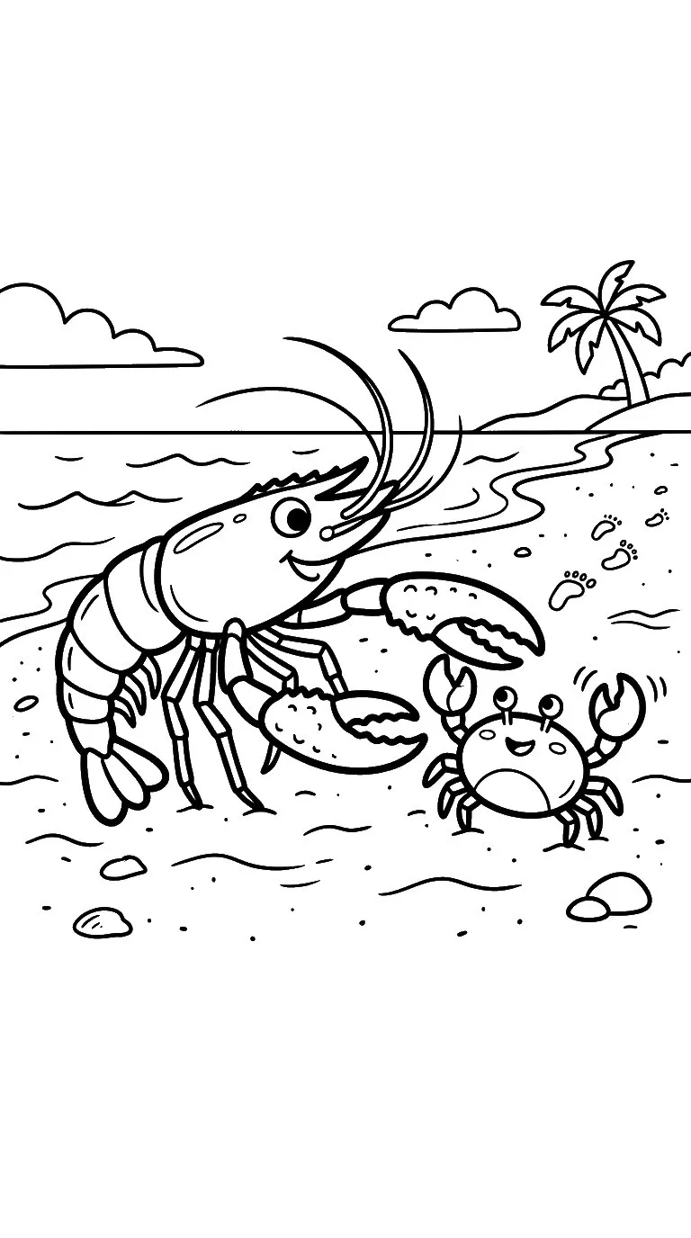 image pour coloriage Crevette enfant