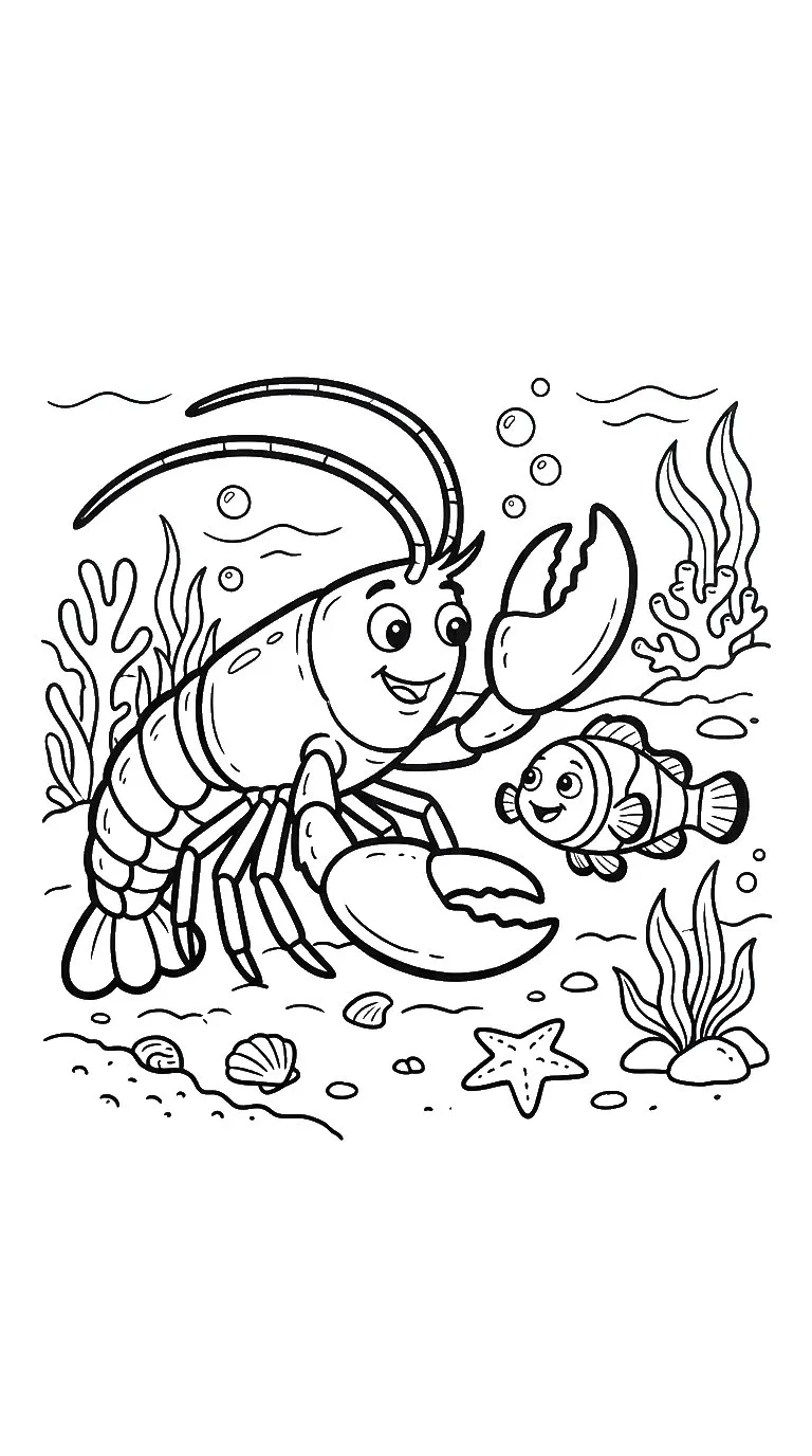 coloriage Crevette a colorier en ligne 2