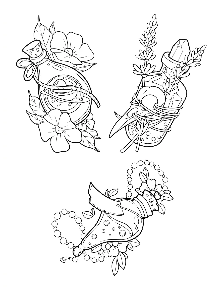 a imprimer coloriage Cute Witch Stuff gratuit