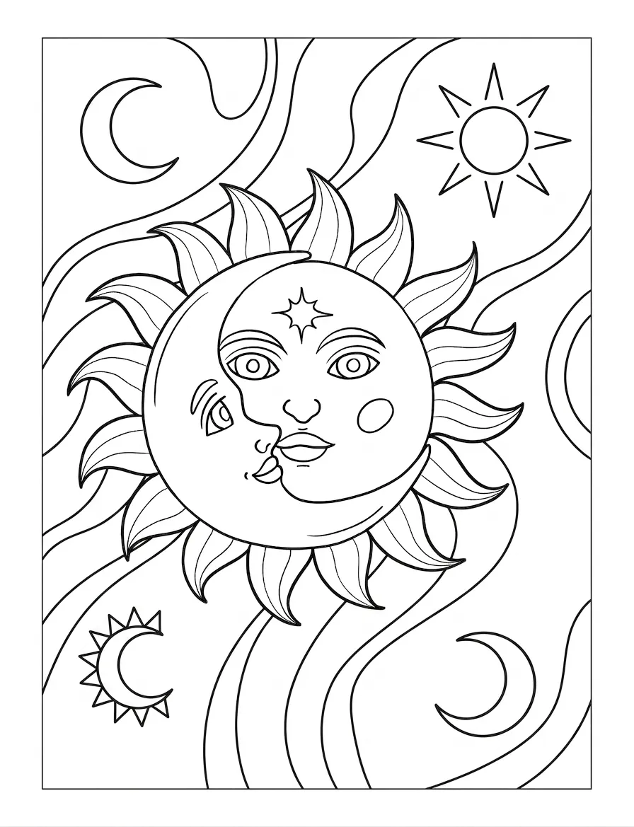 image de coloriage Cute Witch Stuff pour enfant