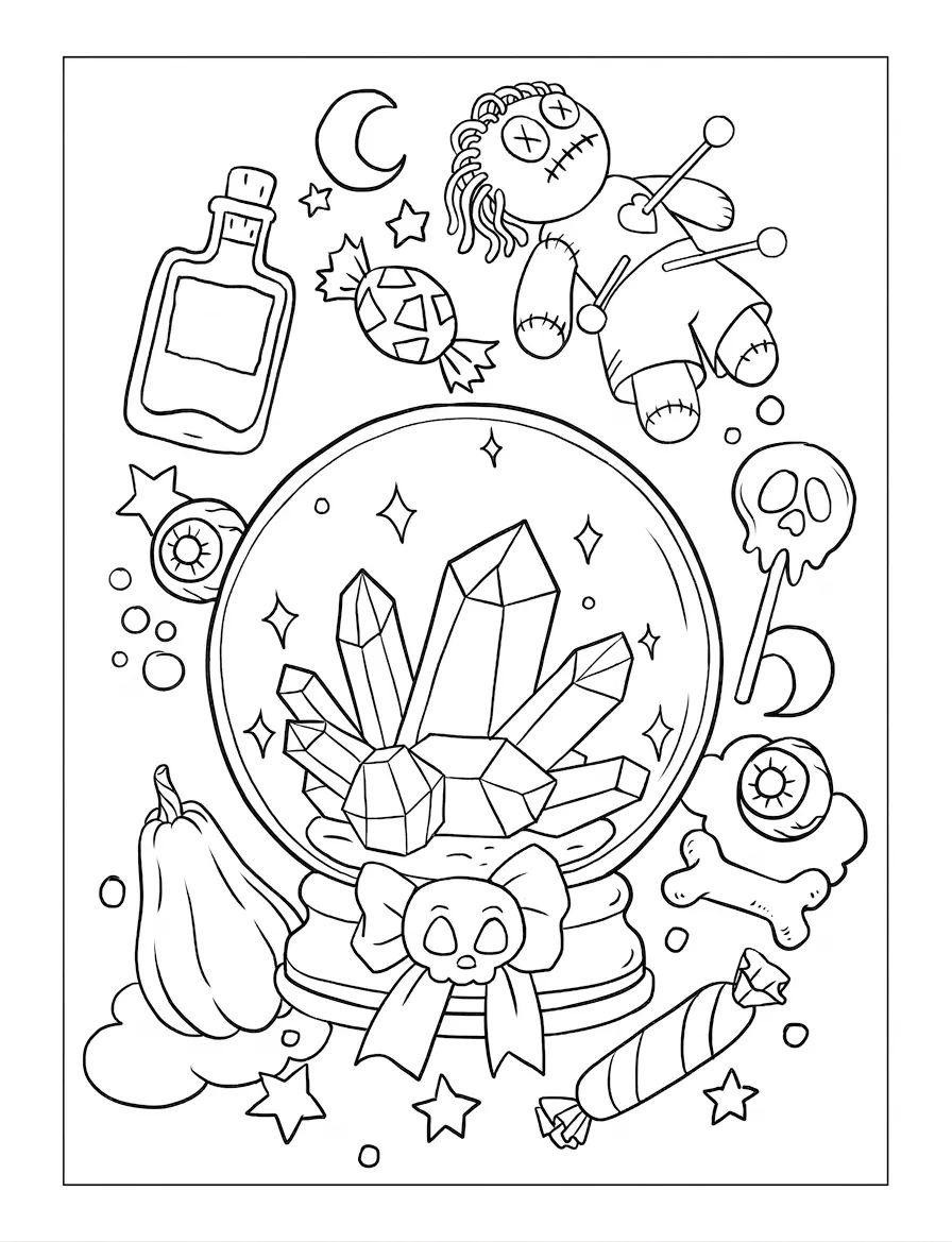 coloriage Cute Witch Stuff pour enfants 1
