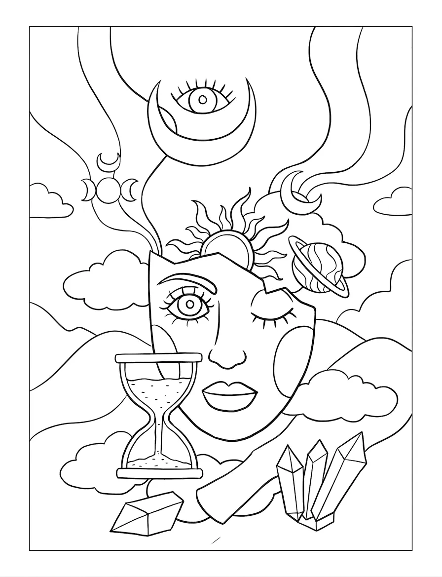 coloriage Cute Witch Stuff pour enfant de 8 ans