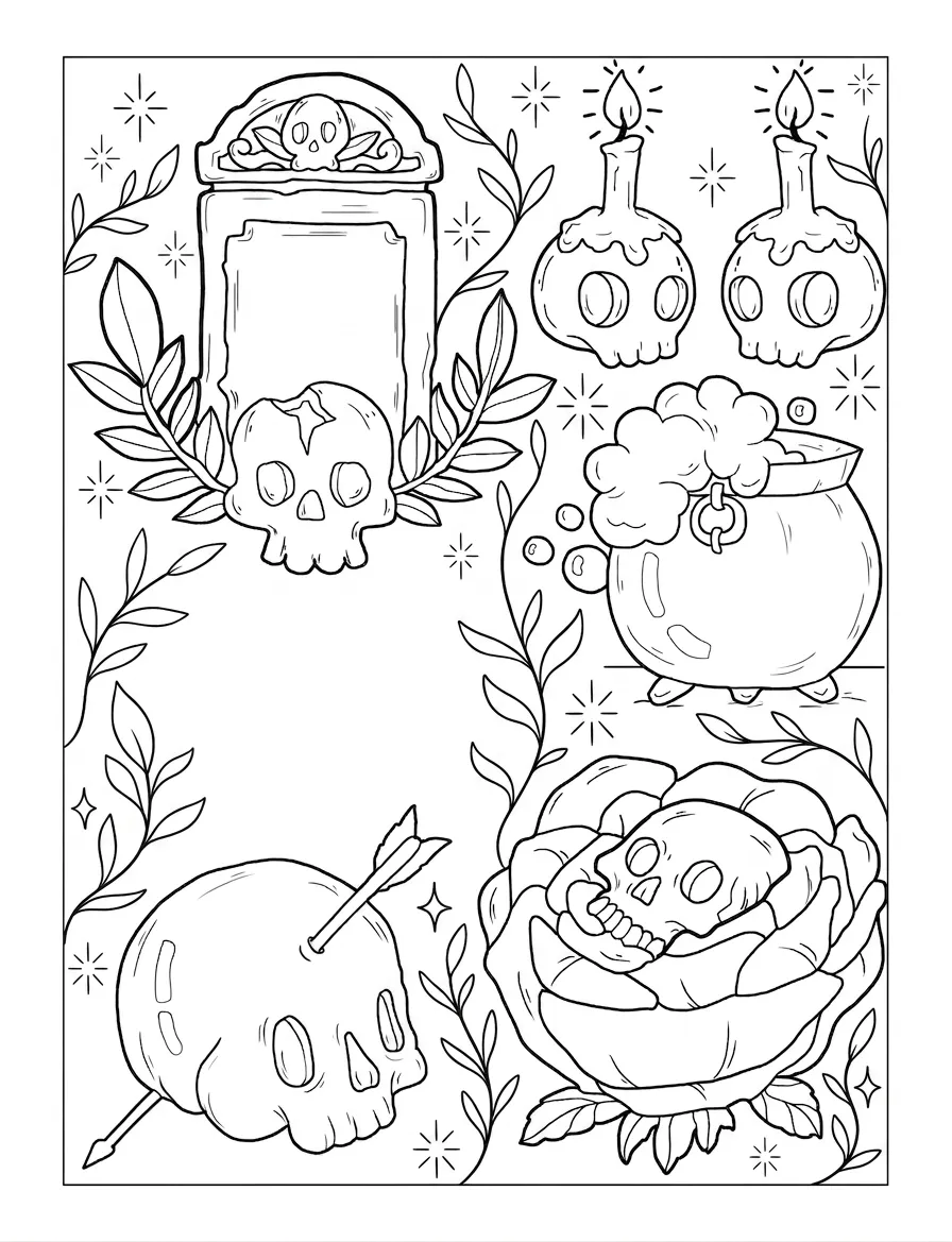 coloriage Cute Witch Stuff a telecharger
