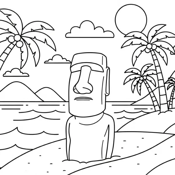 Coloriage Moaï