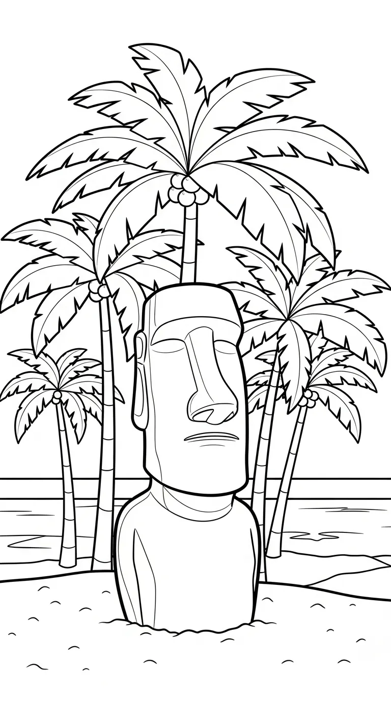 coloriage Moaï en ligne