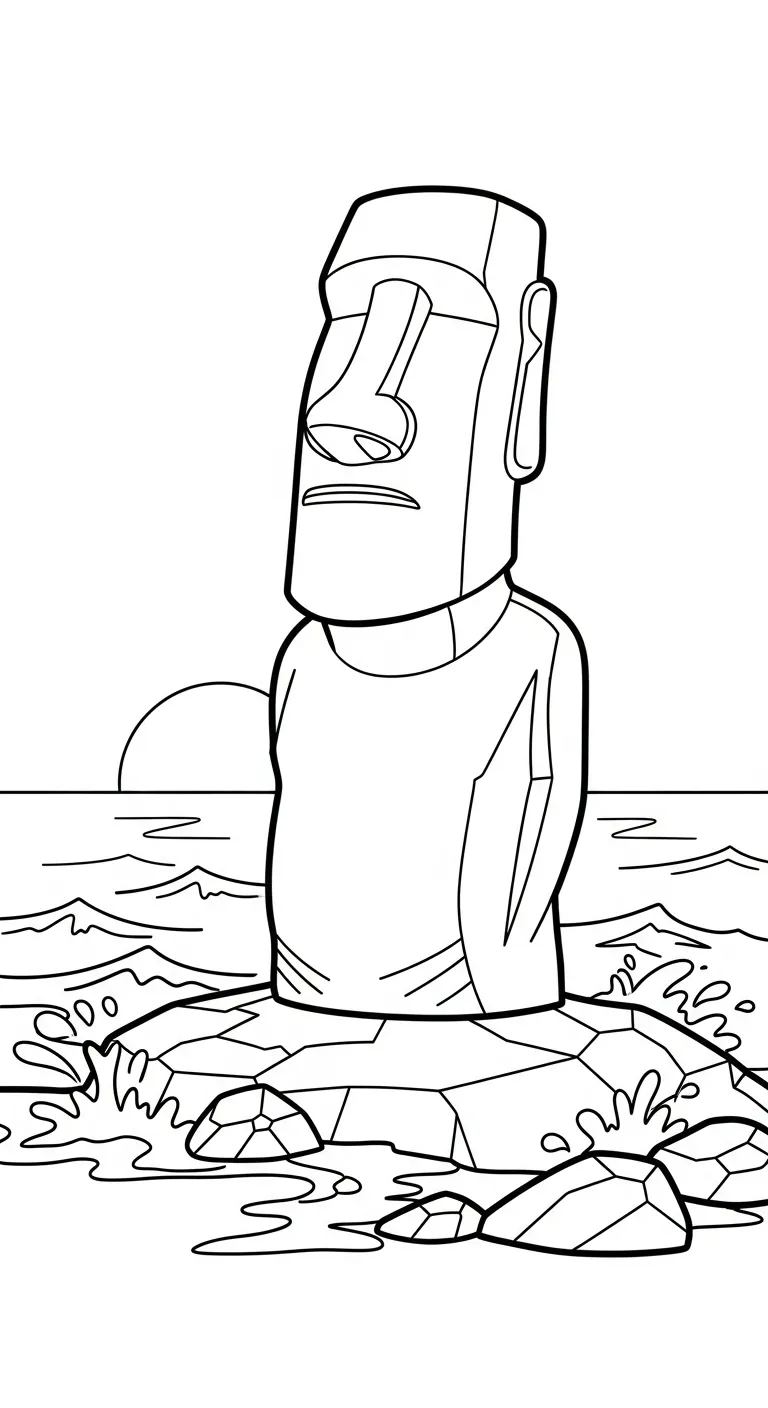 coloriage Moaï en ligne 1