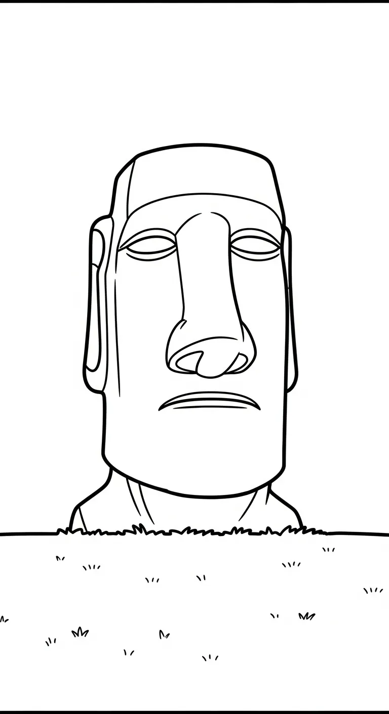 coloriage Moaï et dessin a imprimer