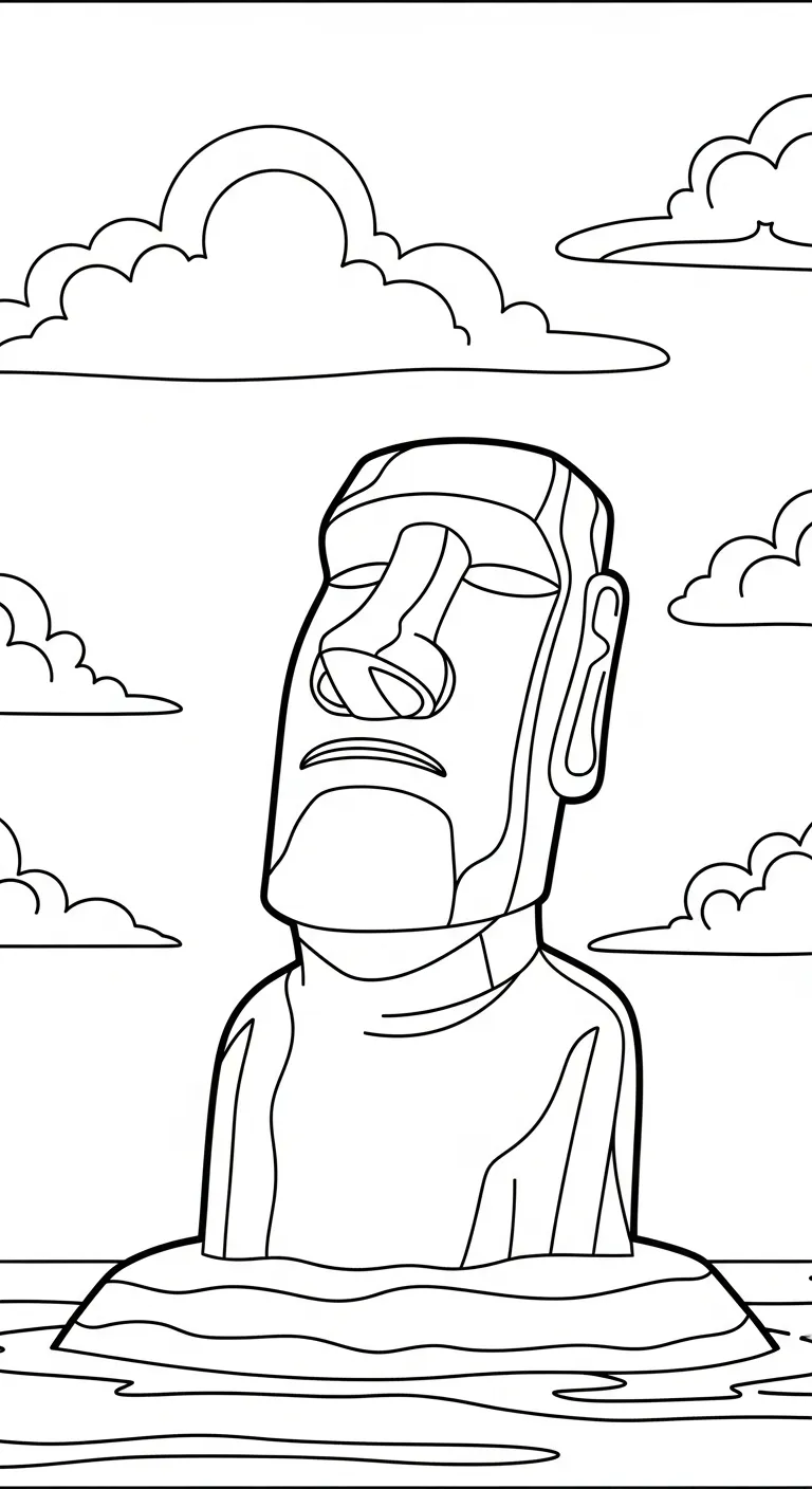 coloriage Moaï à imprimer