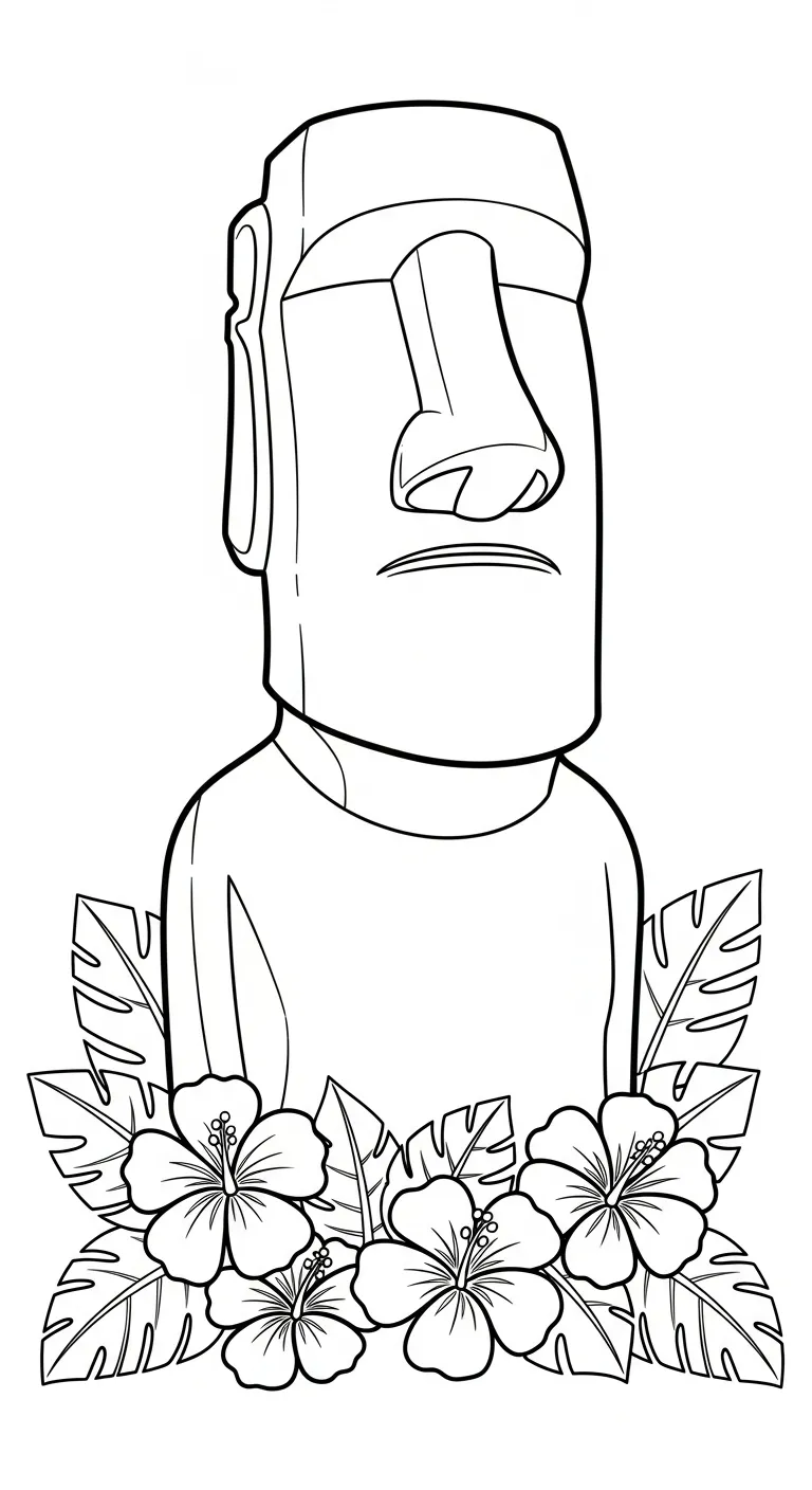 coloriage Moaï à imprimer gratuitement