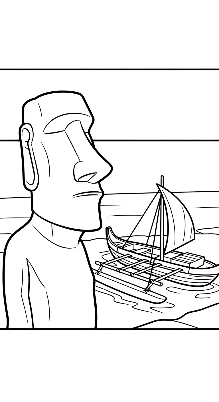 coloriage Moaï a imprimer