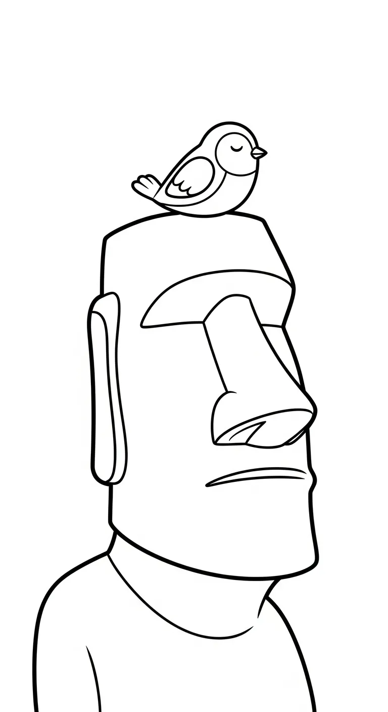 coloriage Moaï a imprimer pour enfant de 4 ans 1