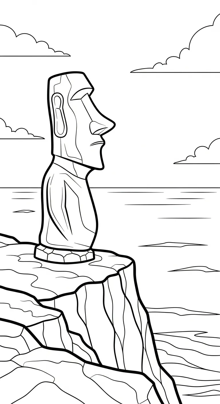 coloriage Moaï et dessins