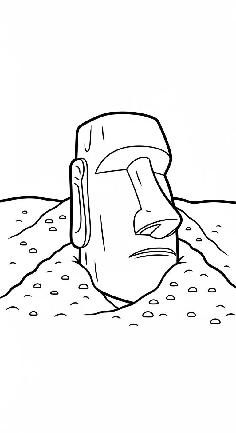 coloriage Moaï gratuit a imprimer