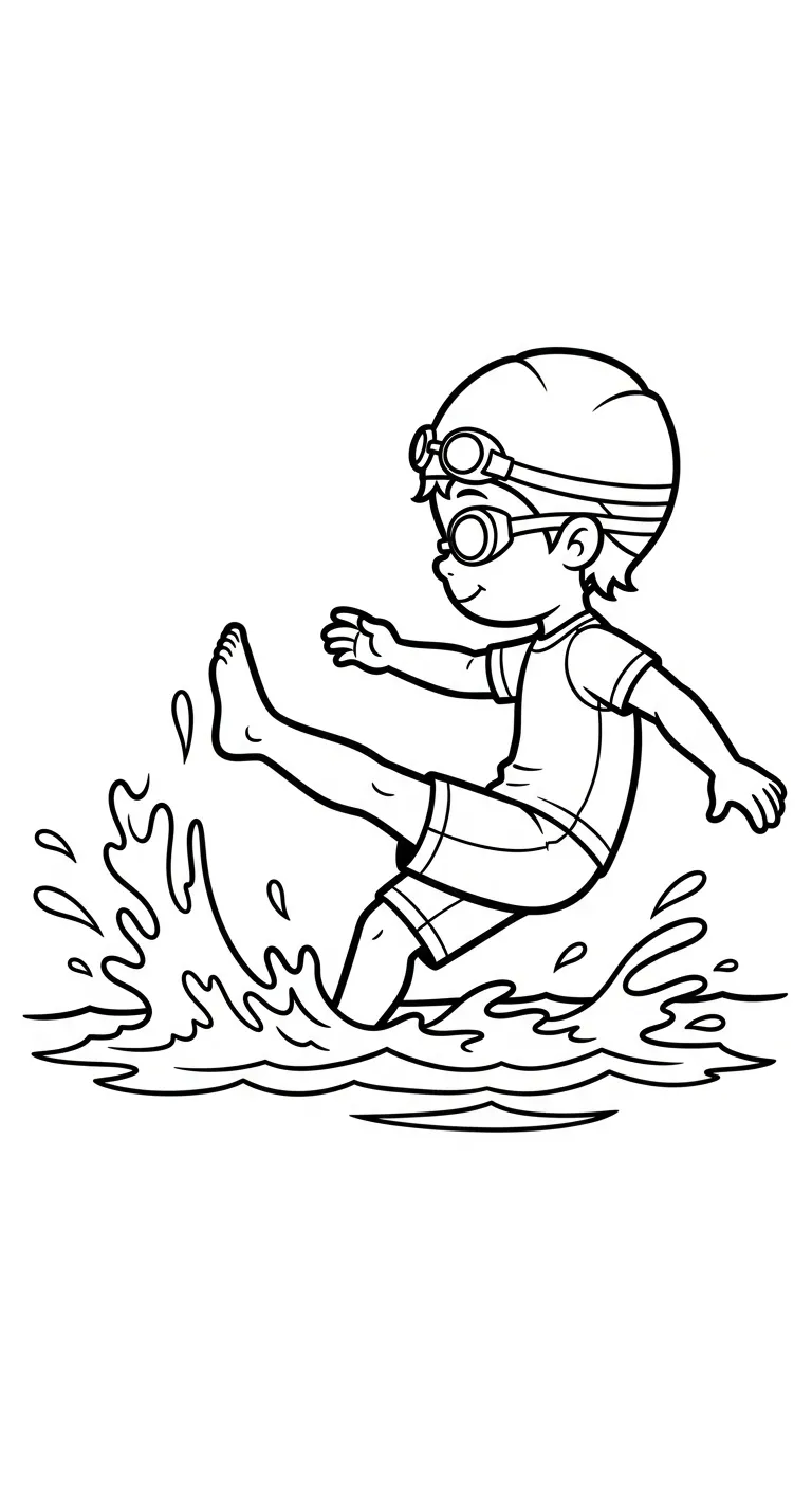 coloriage Nager en ligne pour enfant