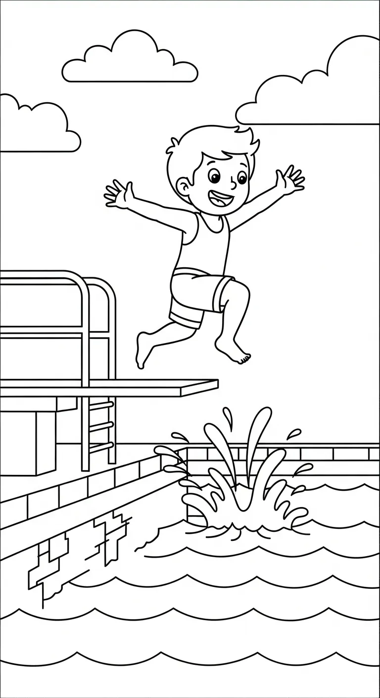 imprimer coloriage Nager