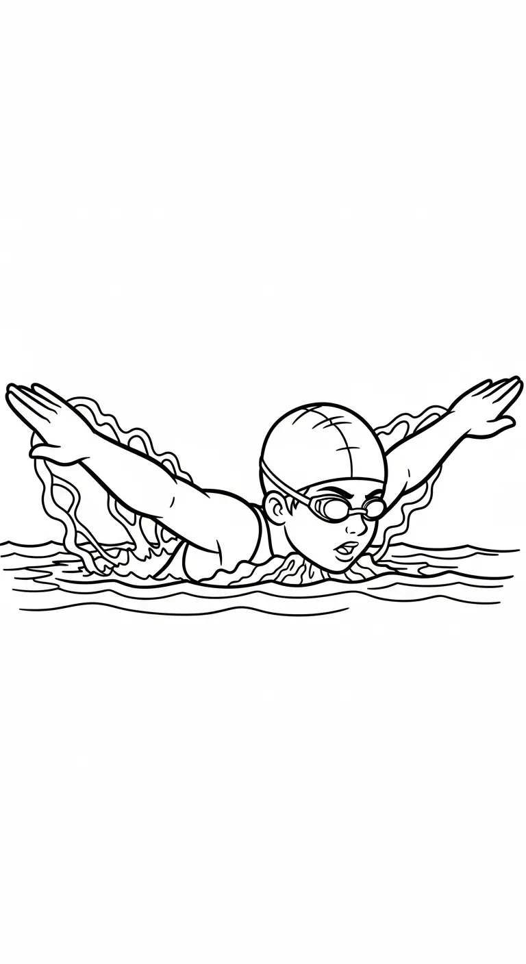 coloriage Nager educatif pour enfant