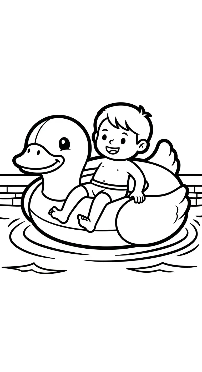 coloriage Nager à imprimer pour enfant de 8 ans