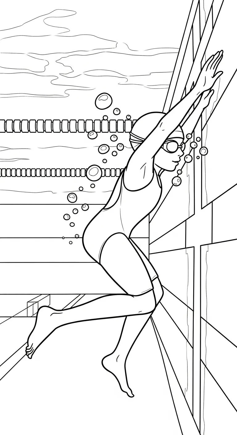 coloriage Nager a dessiner en ligne