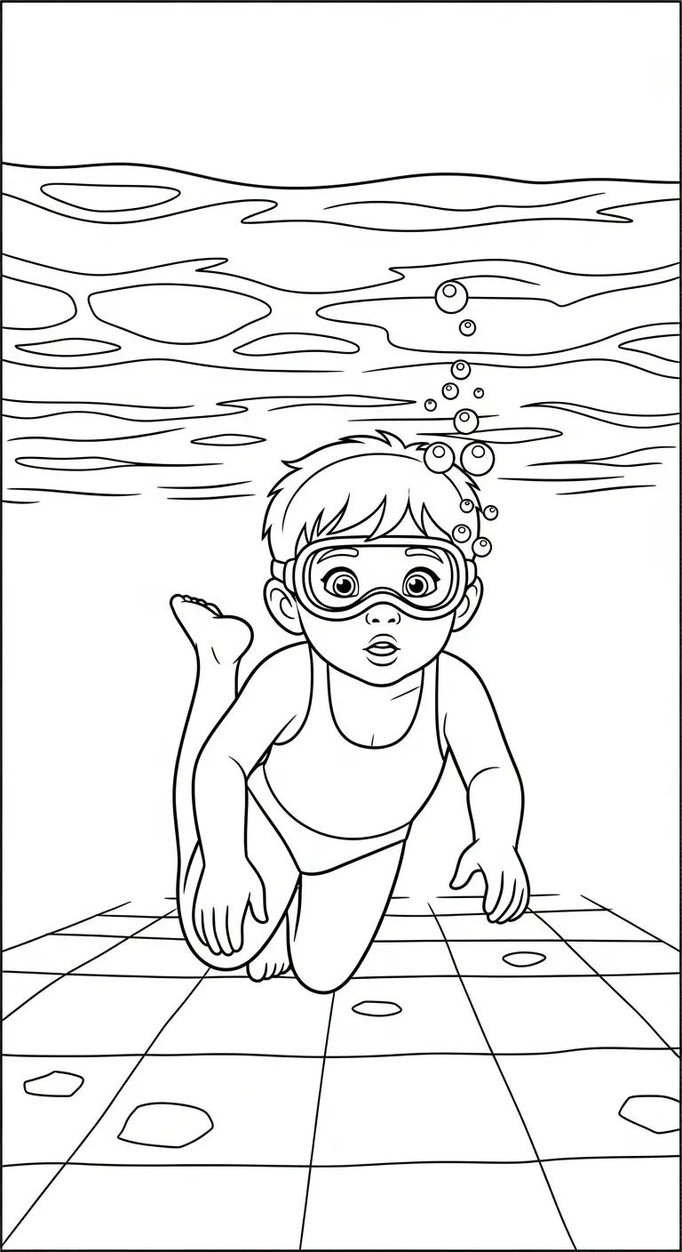 coloriage Nager à imprimer pdf gratuit
