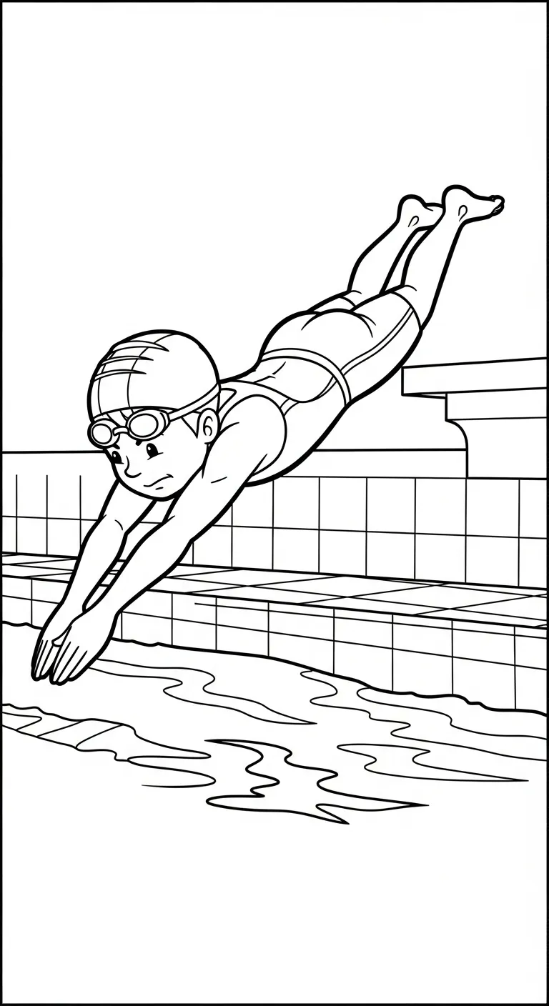 coloriage Nager pour enfant de 10 ans