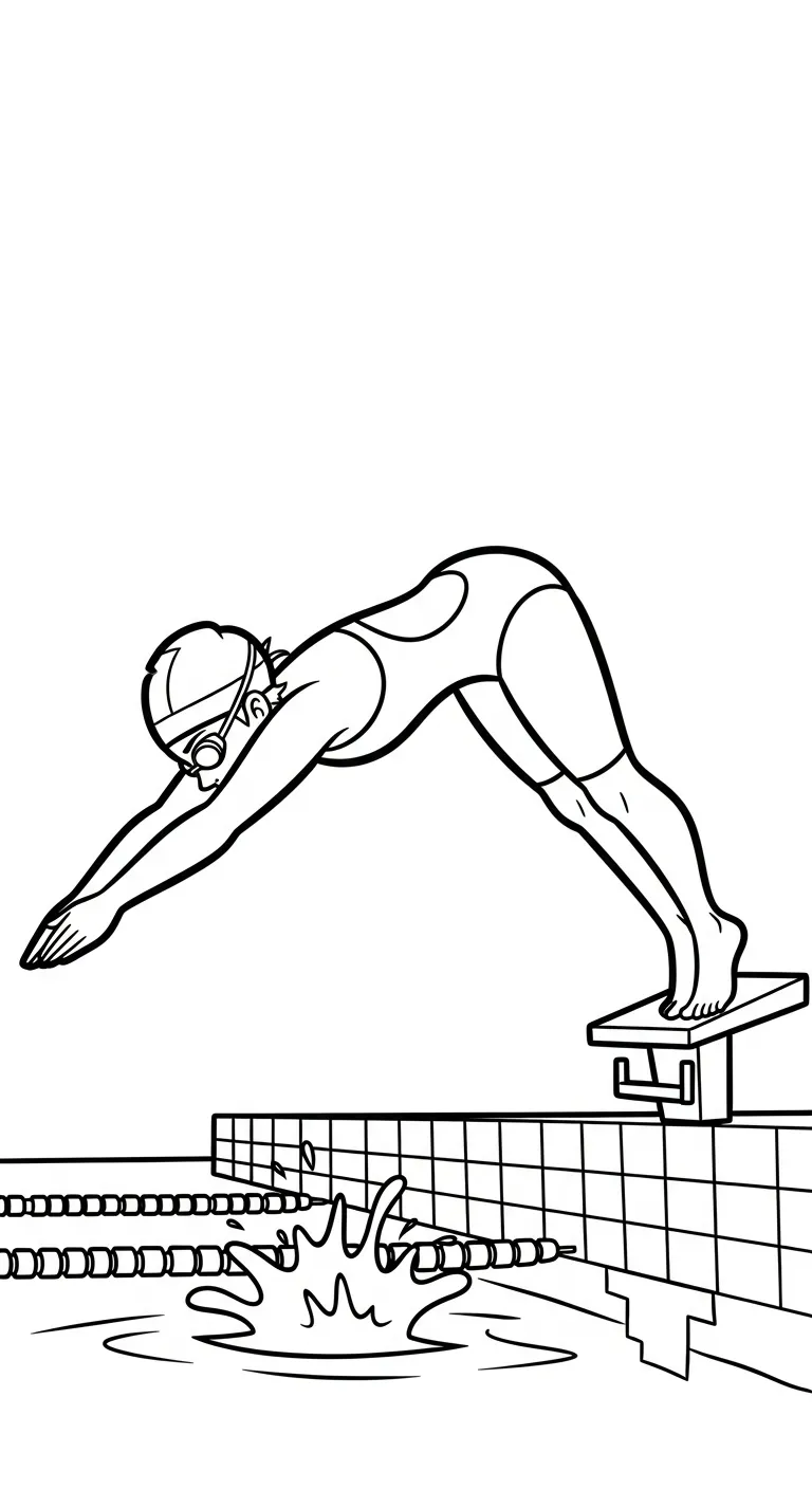 coloriage Nager à imprimer pour enfant de 9 ans
