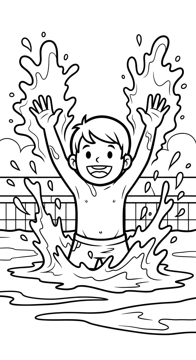 coloriage Nager pour enfants à imprimer