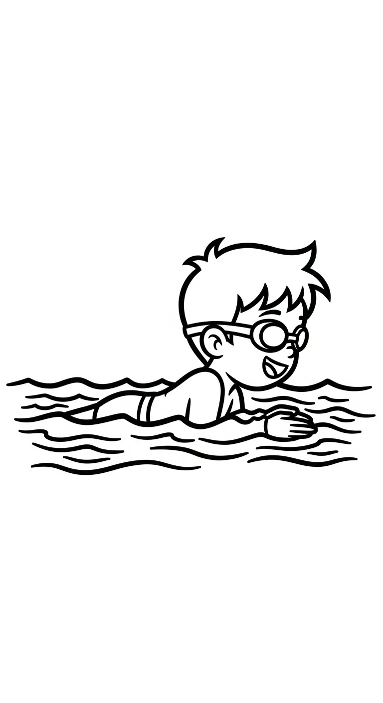coloriage Nager en ligne 1