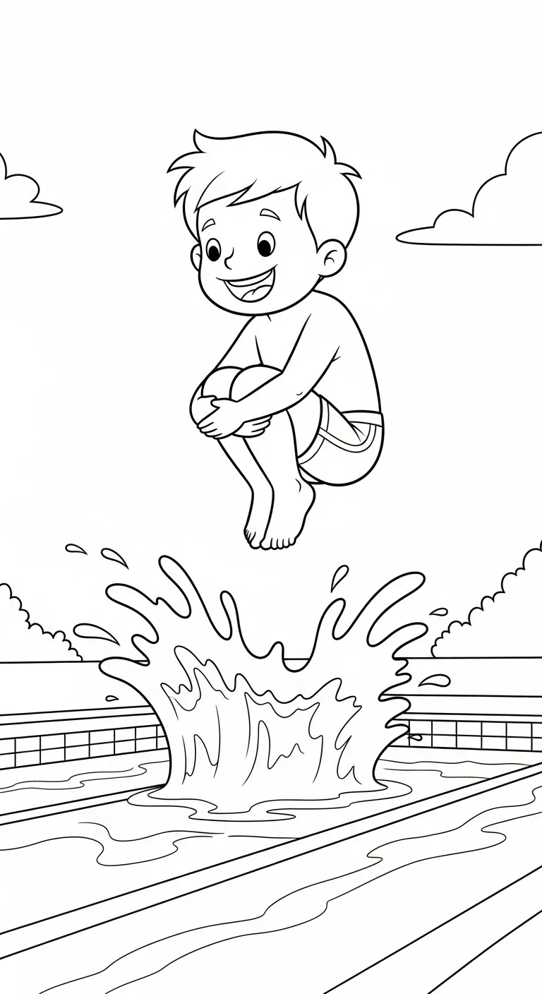coloriage Nager à imprimer pour enfant de 7 ans