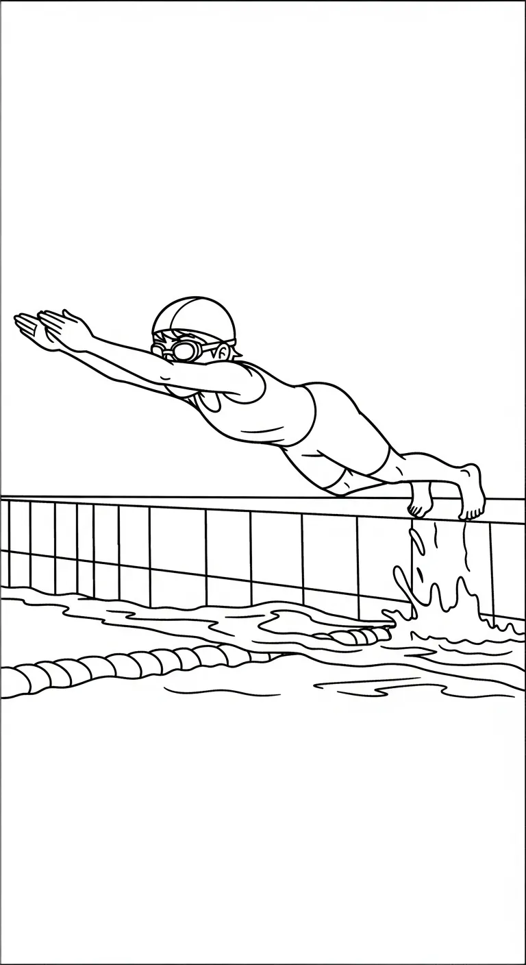 coloriage Nager et decoupage a imprimer gratuit