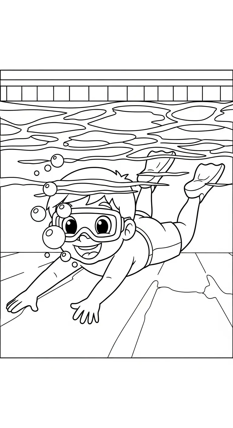 coloriage Nager gratuit à imprimer