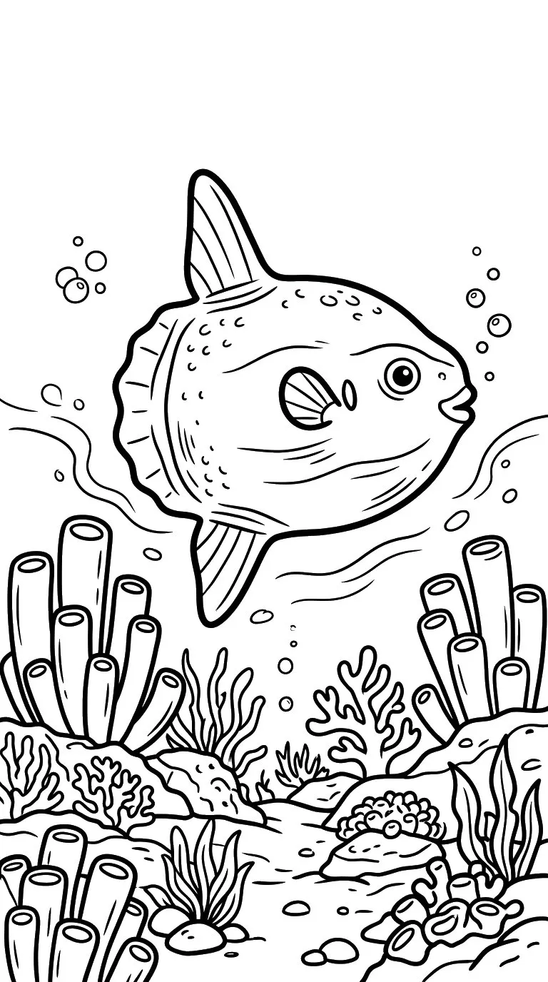 coloriage Poisson Lune à imprimer pour enfants