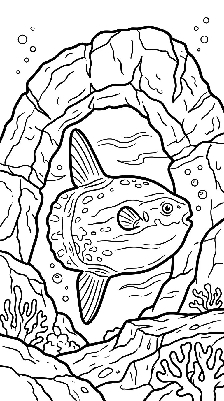 image de coloriage Poisson Lune pour enfant