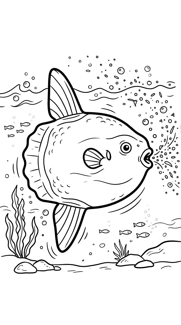 coloriage Poisson Lune pour enfant de 8 ans