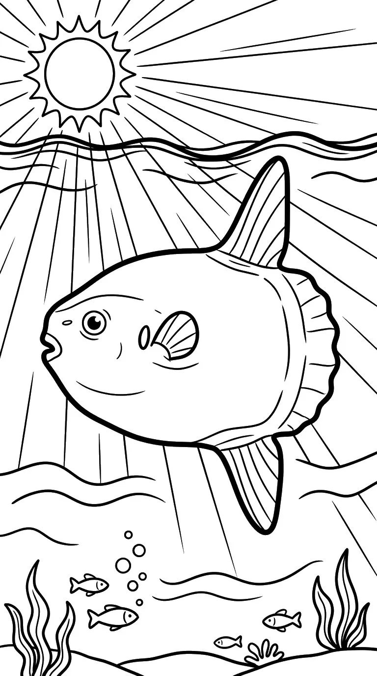 coloriage Poisson Lune pour enfant de 6 ans