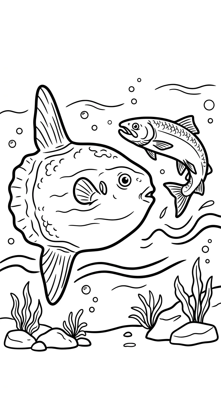coloriage Poisson Lune à imprimer gratuit