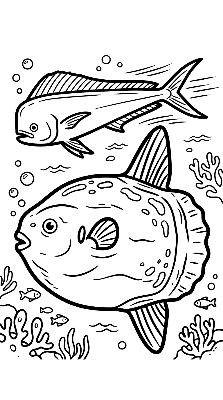 image de coloriage Poisson Lune pour enfant 1