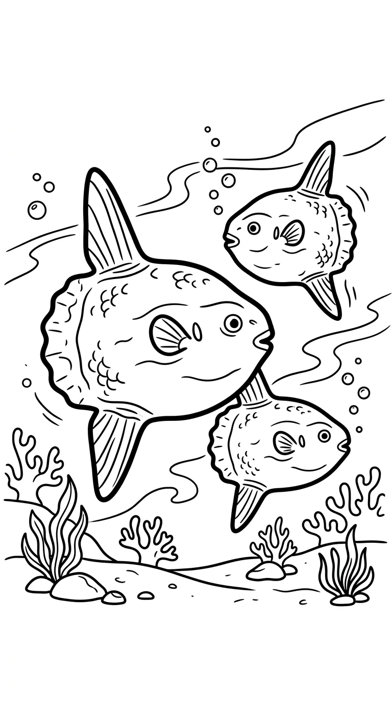coloriage Poisson Lune pour primaire