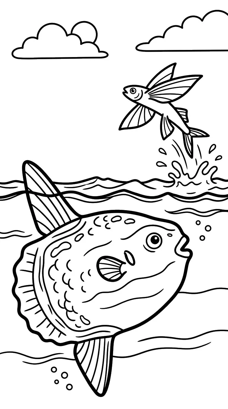 coloriage Poisson Lune et apprentissage